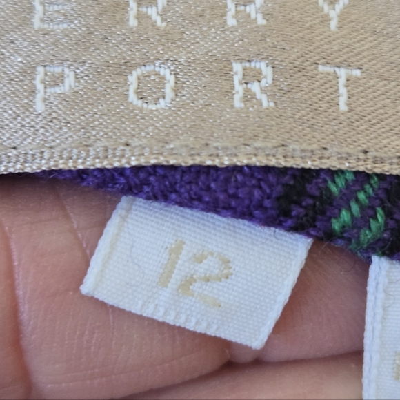 PERRY ELLIS Portfolio Womens Blazer Jacket Size 12 Vintage Wool Plaid Oversized - Picture 10 of 16